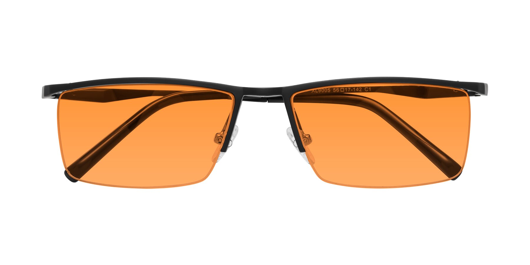 Folded Front of XL9005 in Black with Orange Tinted Lenses