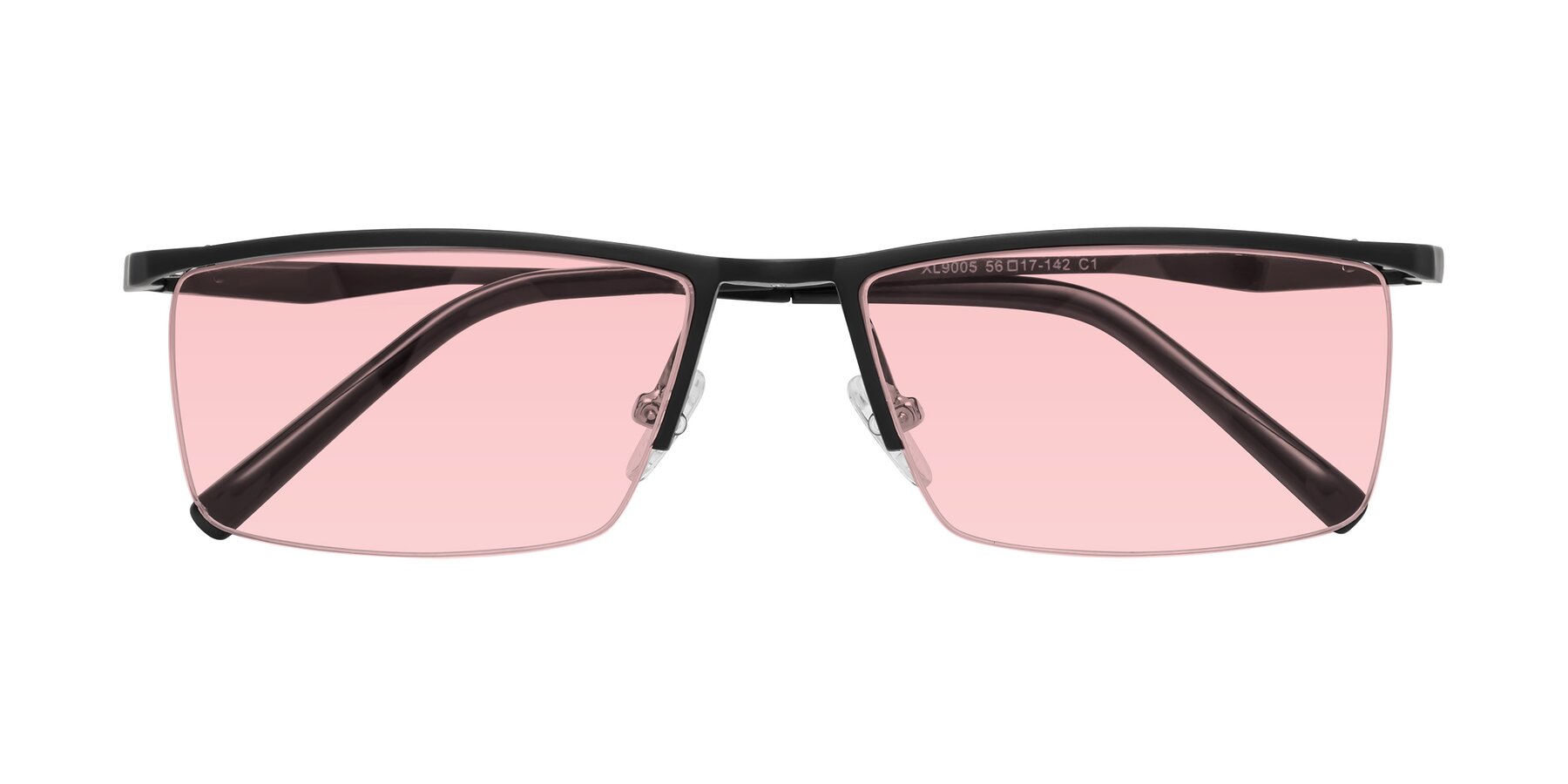Folded Front of XL9005 in Black with Light Garnet Tinted Lenses