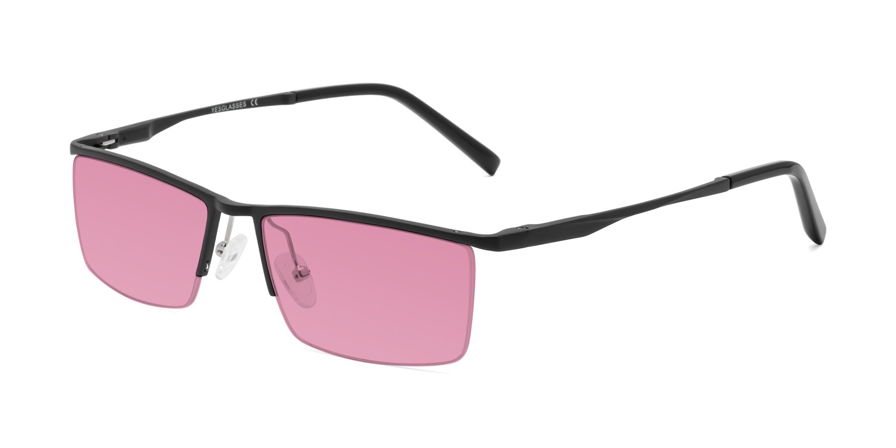 Angle of XL9005 in Black with Medium Wine Tinted Lenses