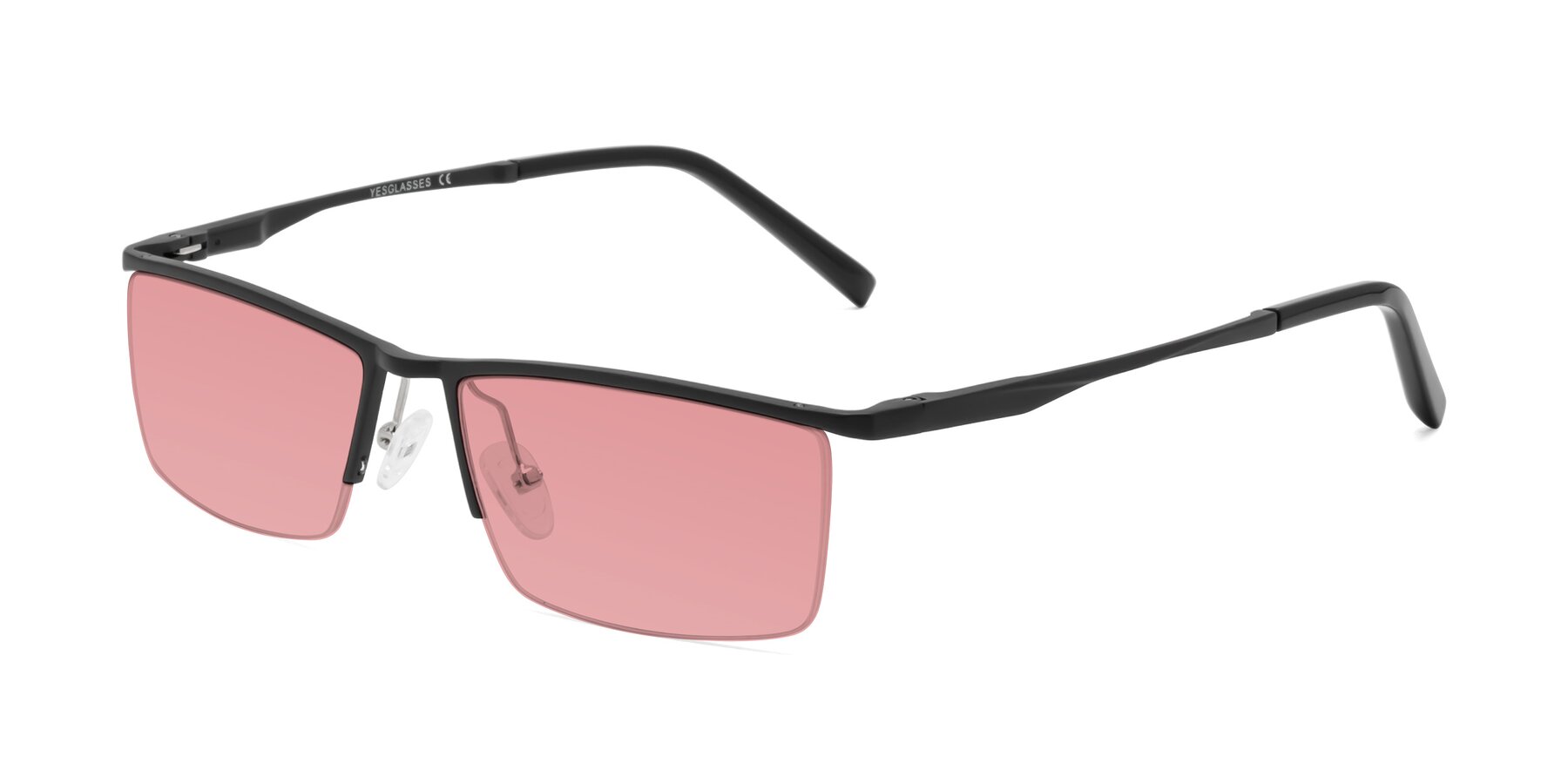 Angle of XL9005 in Black with Medium Garnet Tinted Lenses