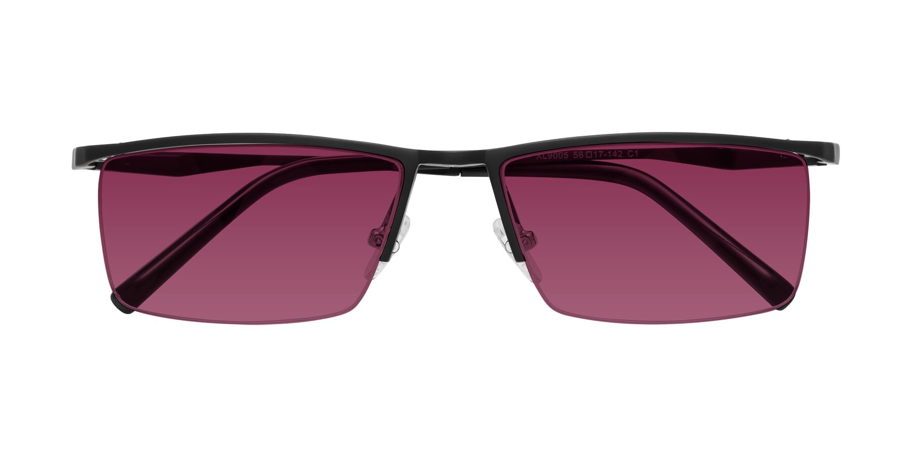 Folded Front of XL9005 in Black with Wine Tinted Lenses