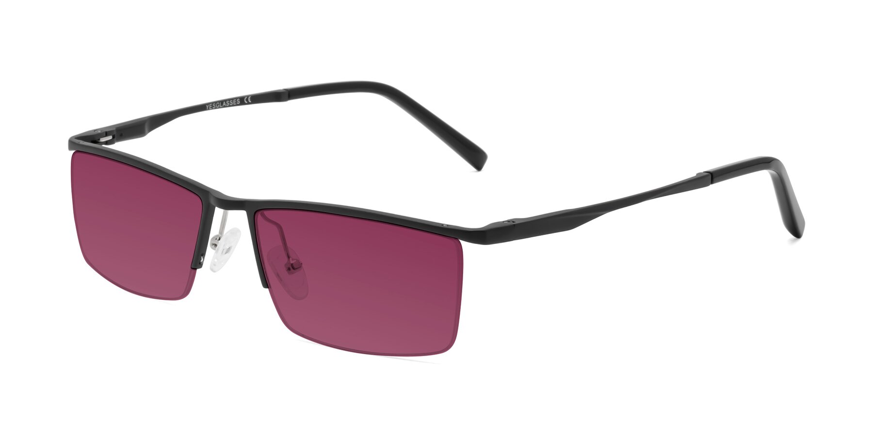 Angle of XL9005 in Black with Wine Tinted Lenses