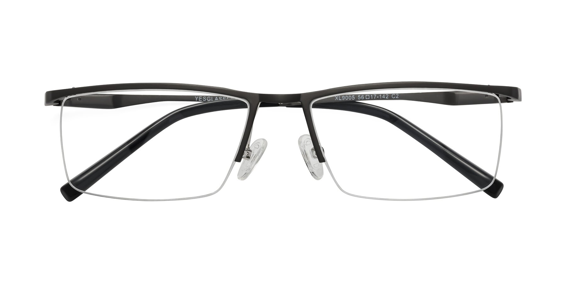 Folded Front of XL9005 in Gunmetal with Clear Blue Light Blocking Lenses