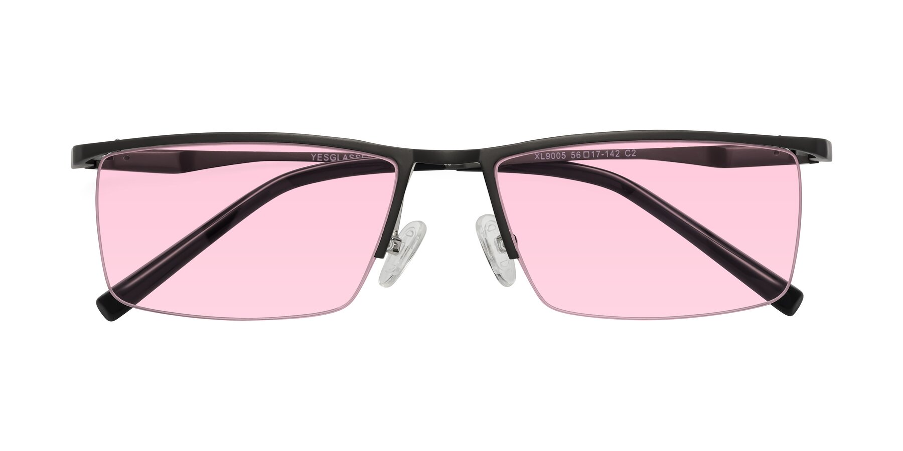 Folded Front of XL9005 in Gunmetal with Light Pink Tinted Lenses