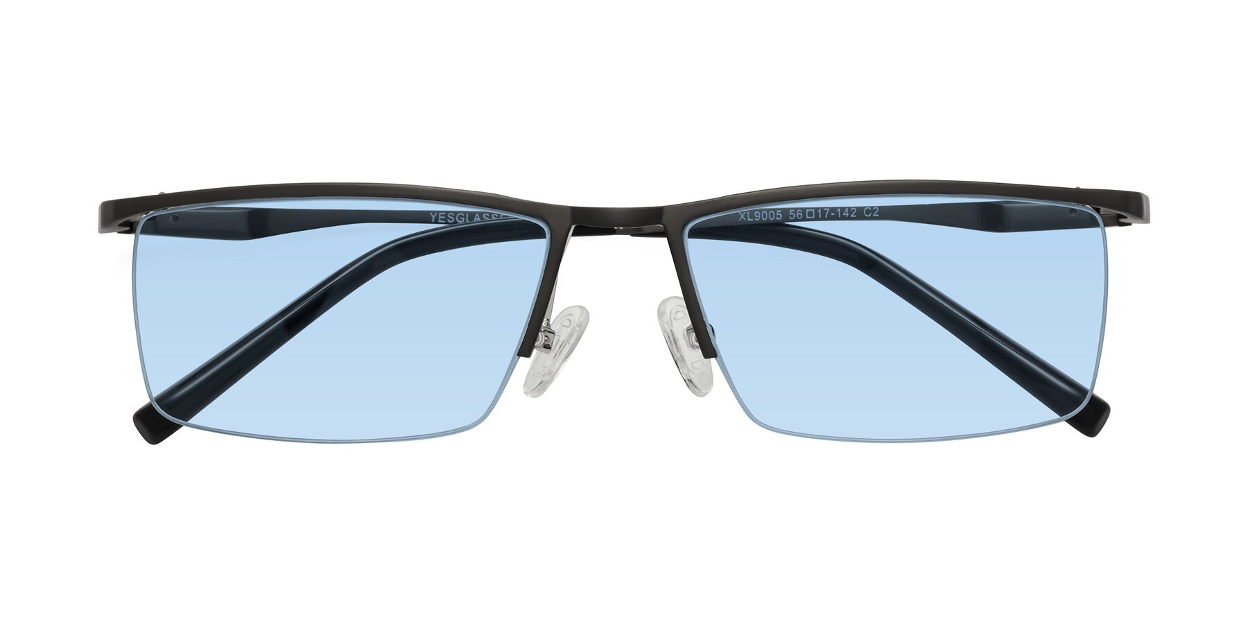 Folded Front of XL9005 in Gunmetal with Light Blue Tinted Lenses