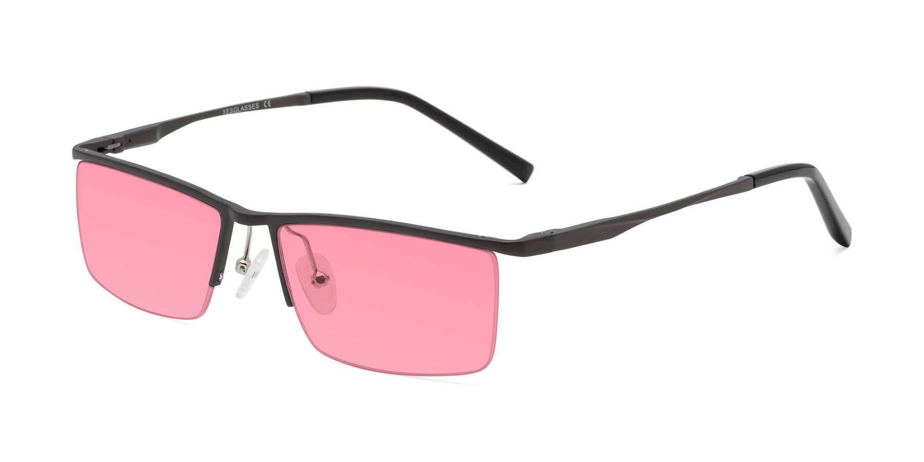 Angle of XL9005 in Gunmetal with Pink Tinted Lenses