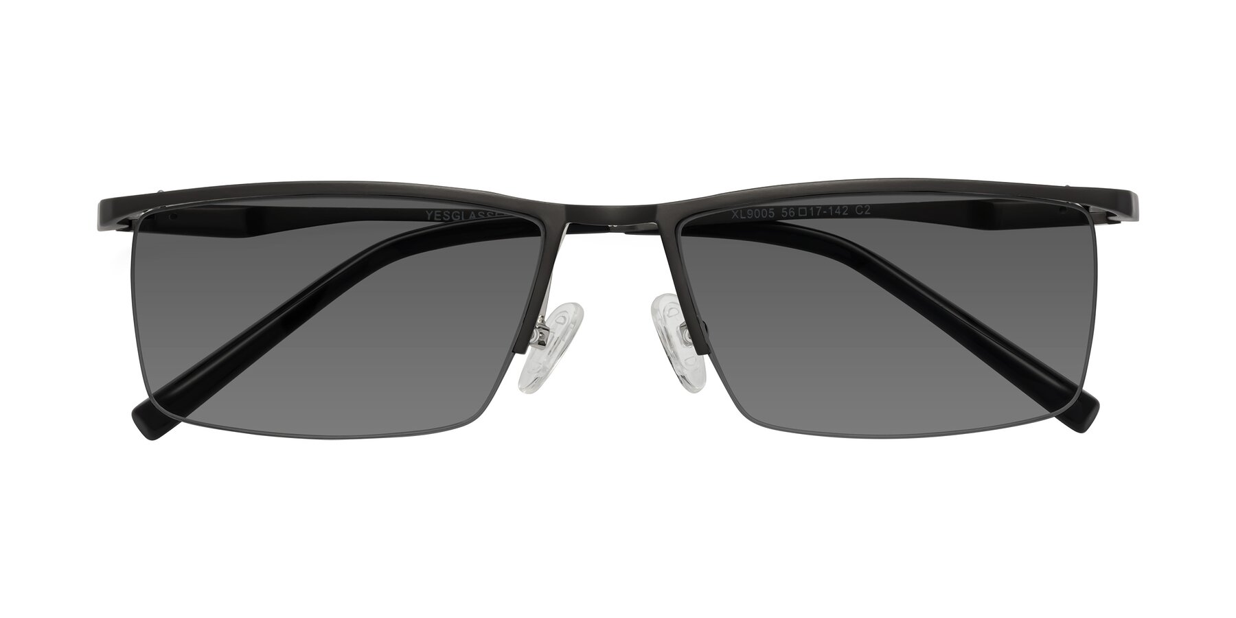 Folded Front of XL9005 in Gunmetal with Medium Gray Tinted Lenses