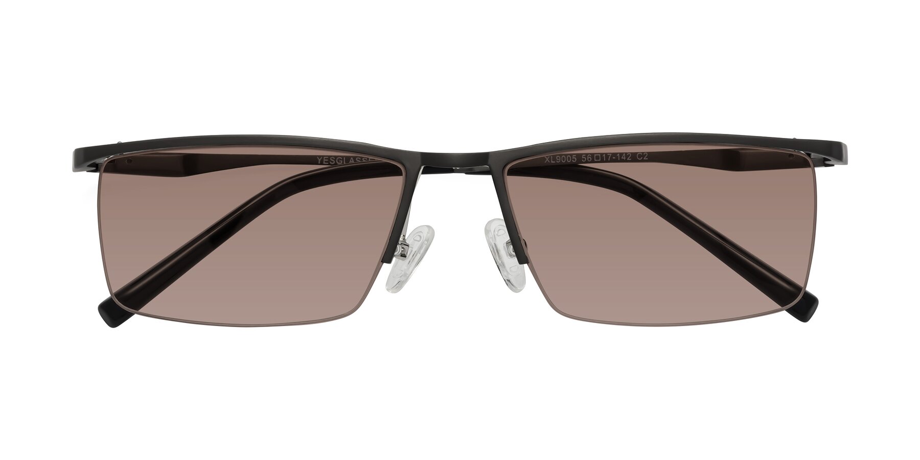 Folded Front of XL9005 in Gunmetal with Medium Brown Tinted Lenses
