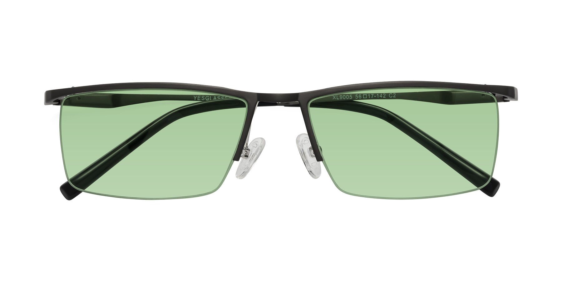 Folded Front of XL9005 in Gunmetal with Medium Green Tinted Lenses