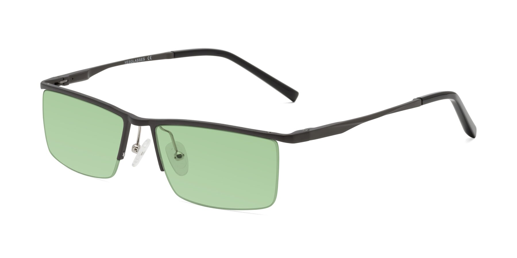 Angle of XL9005 in Gunmetal with Medium Green Tinted Lenses