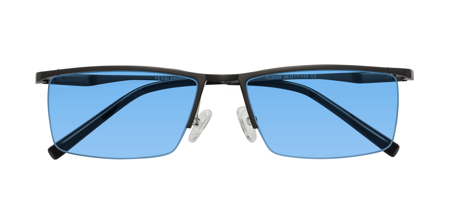 Folded Front of XL9005 in Gunmetal with Medium Blue Tinted Lenses