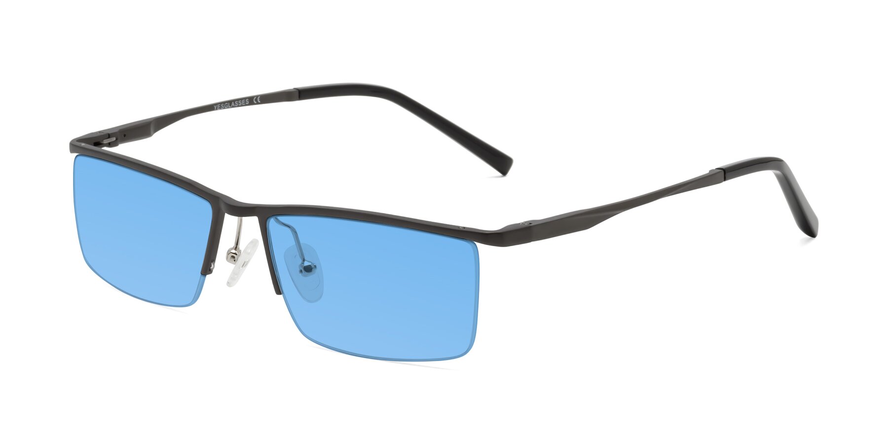 Angle of XL9005 in Gunmetal with Medium Blue Tinted Lenses