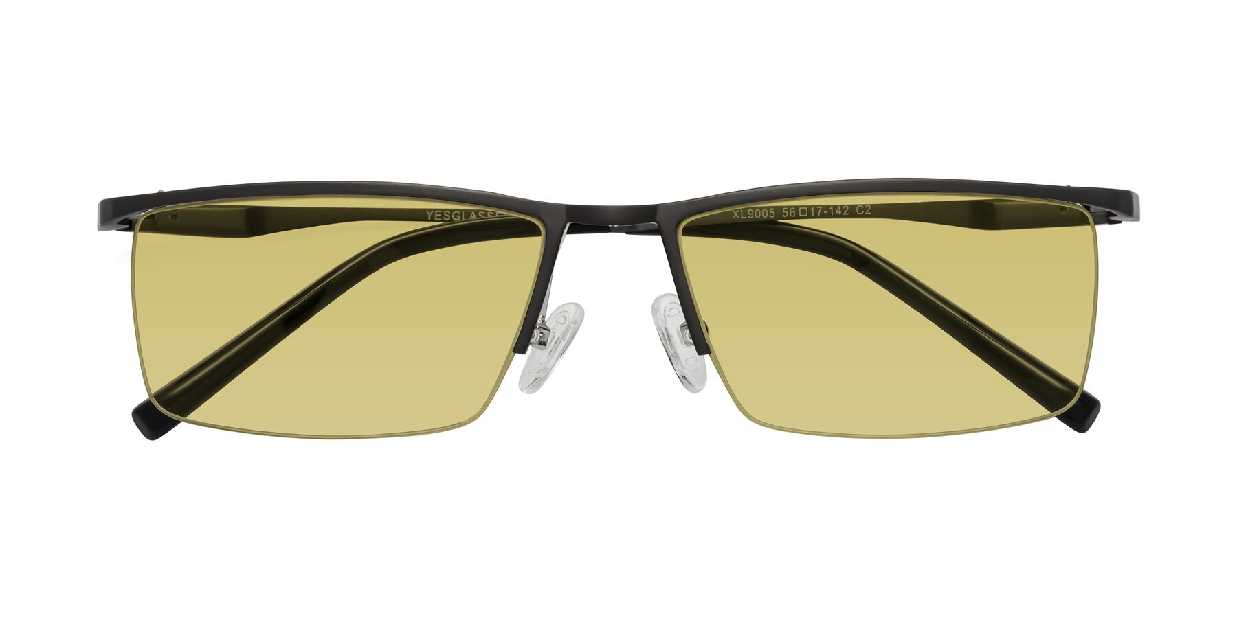 Folded Front of XL9005 in Gunmetal with Medium Champagne Tinted Lenses
