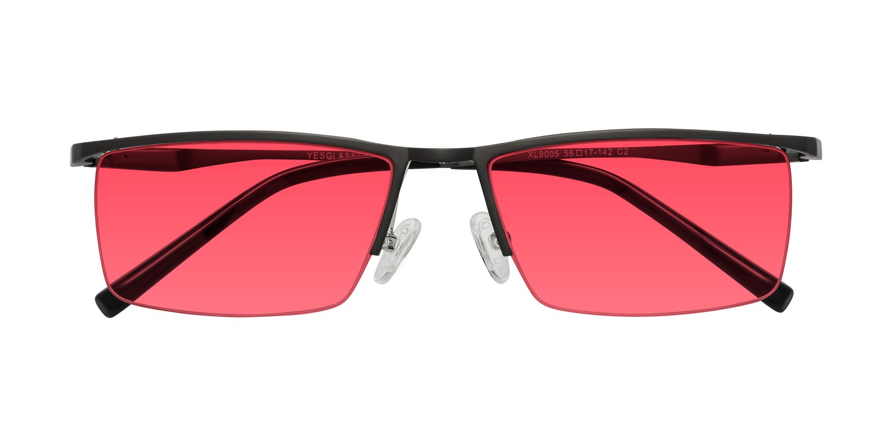 Folded Front of XL9005 in Gunmetal with Red Tinted Lenses