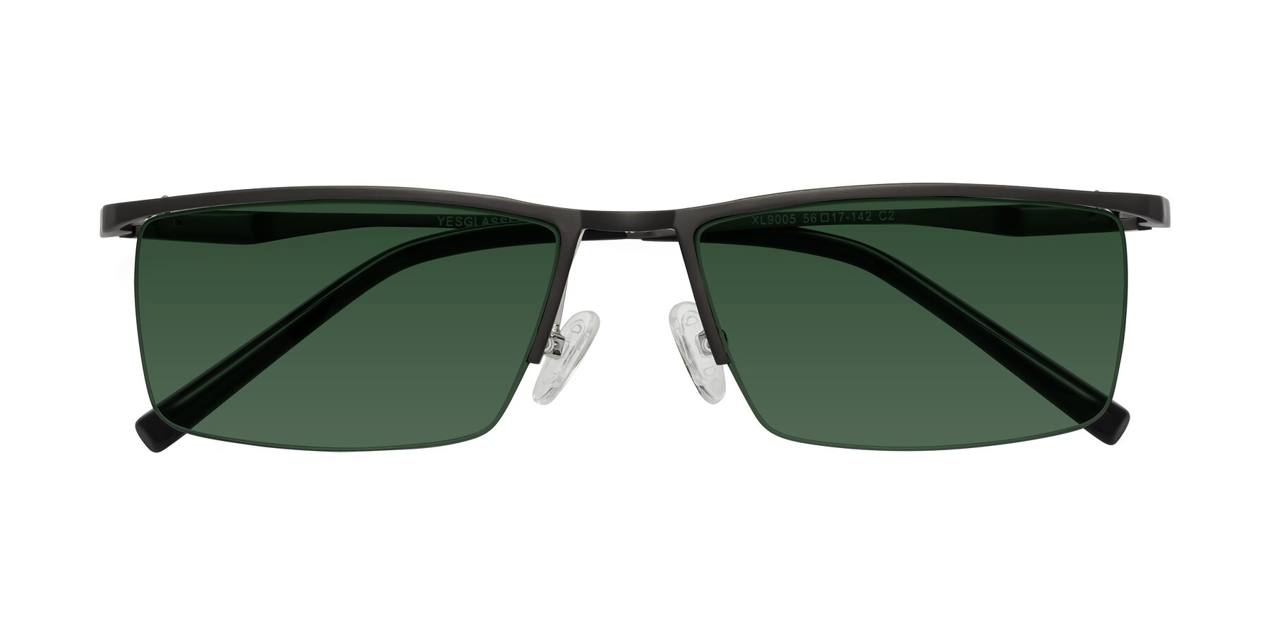 Folded Front of XL9005 in Gunmetal with Green Tinted Lenses