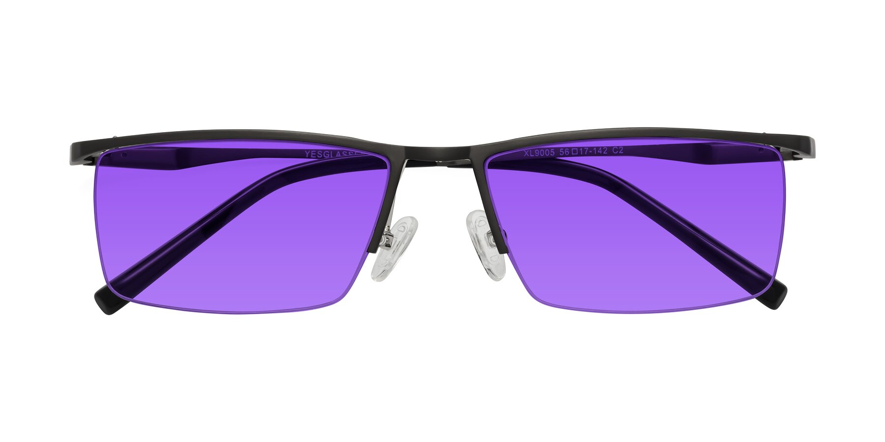 Folded Front of XL9005 in Gunmetal with Purple Tinted Lenses
