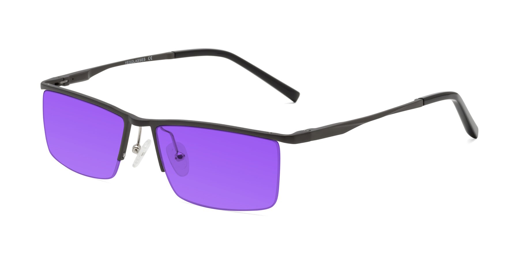 Angle of XL9005 in Gunmetal with Purple Tinted Lenses