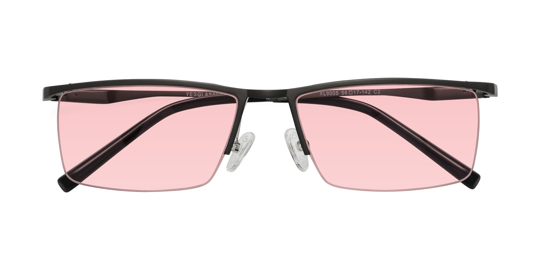 Folded Front of XL9005 in Gunmetal with Light Garnet Tinted Lenses