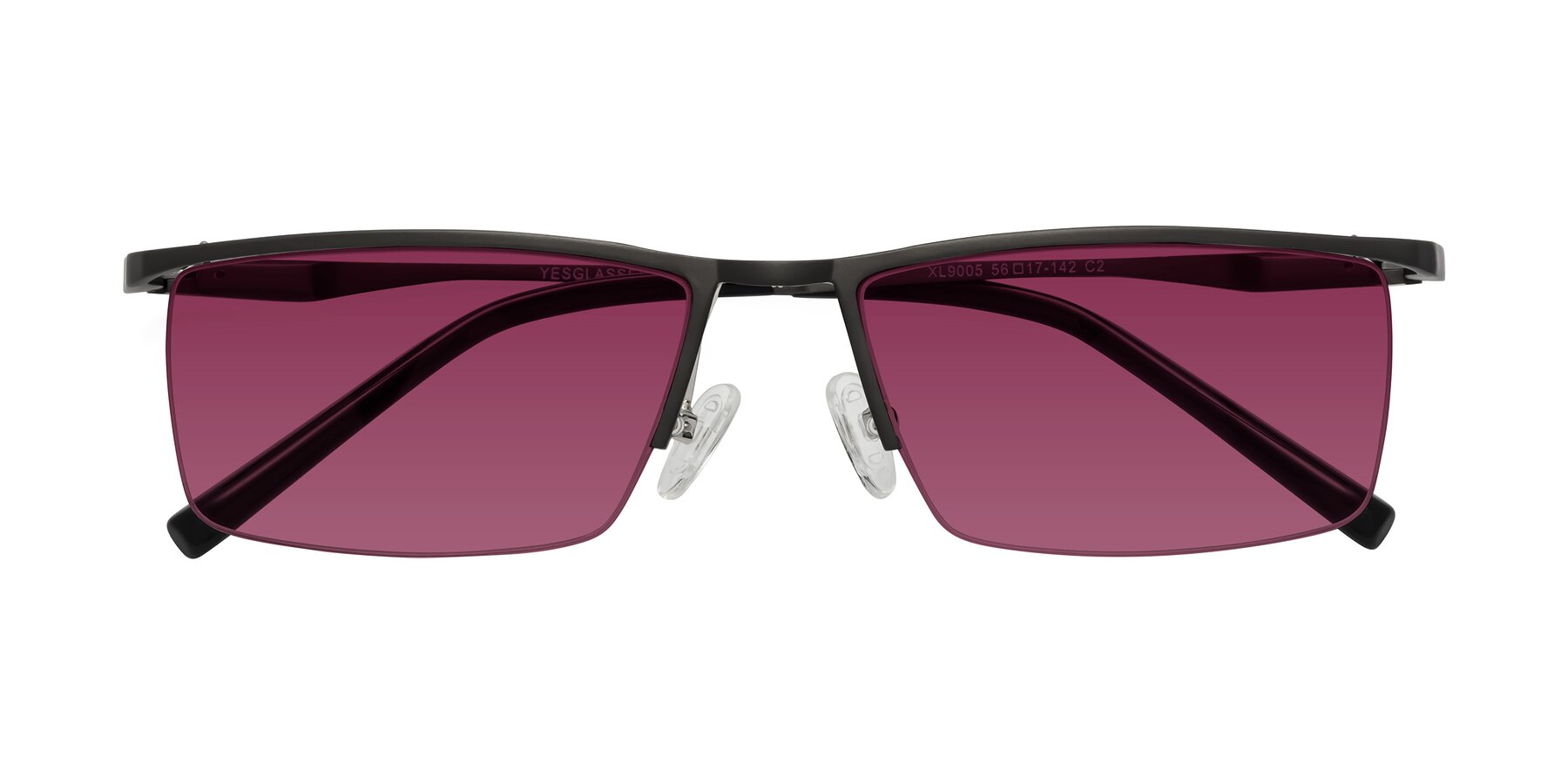 Folded Front of XL9005 in Gunmetal with Wine Tinted Lenses