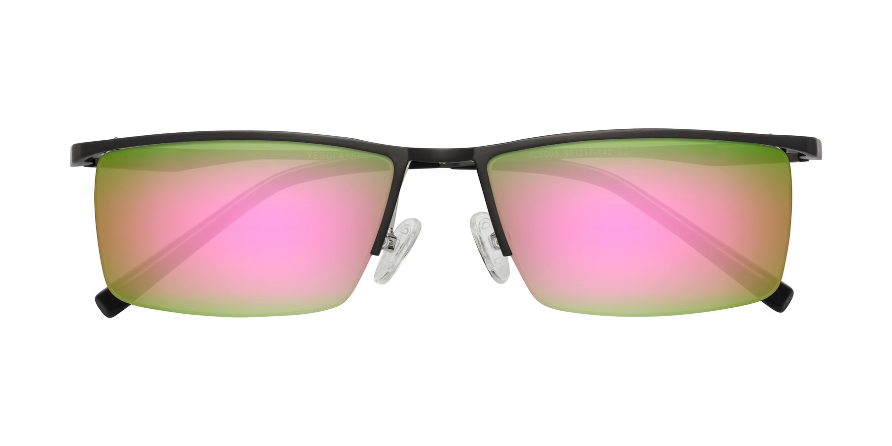 Folded Front of XL9005 in Gunmetal with Pink Mirrored Lenses