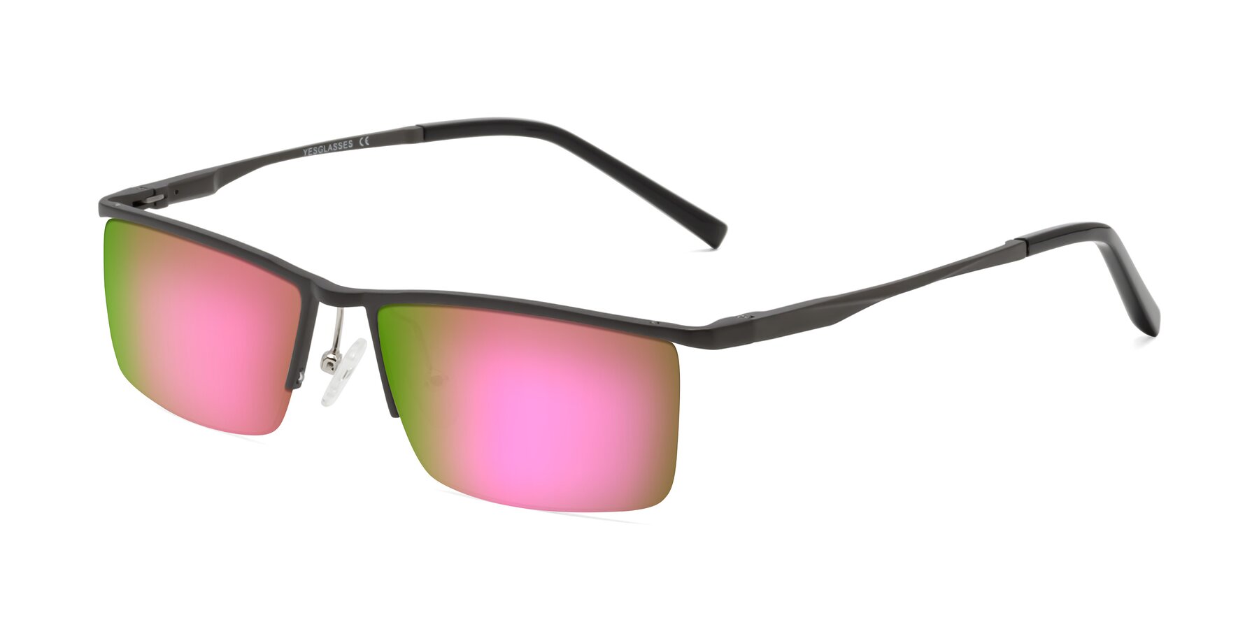 Angle of XL9005 in Gunmetal with Pink Mirrored Lenses
