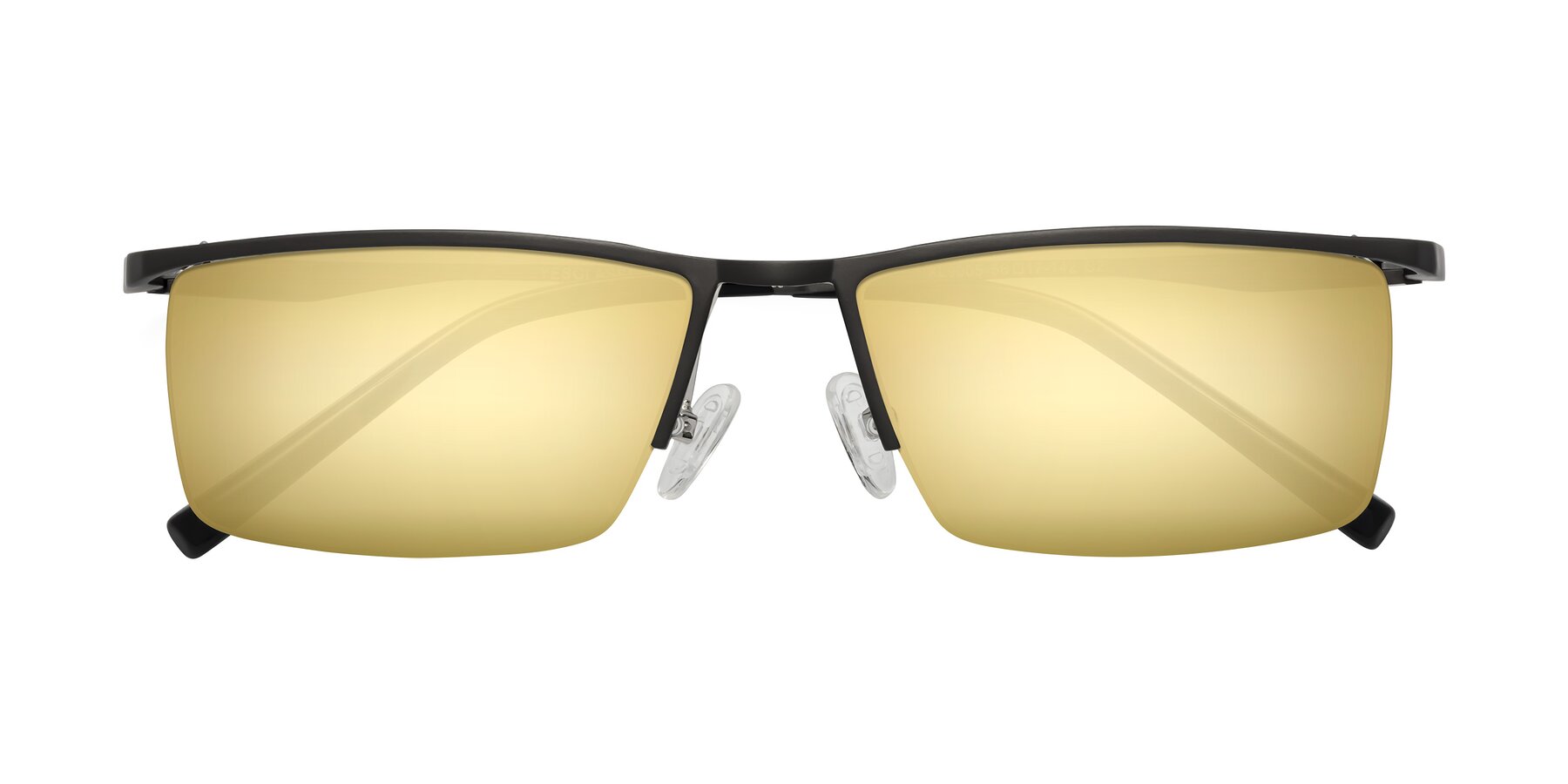 Folded Front of XL9005 in Gunmetal with Gold Mirrored Lenses