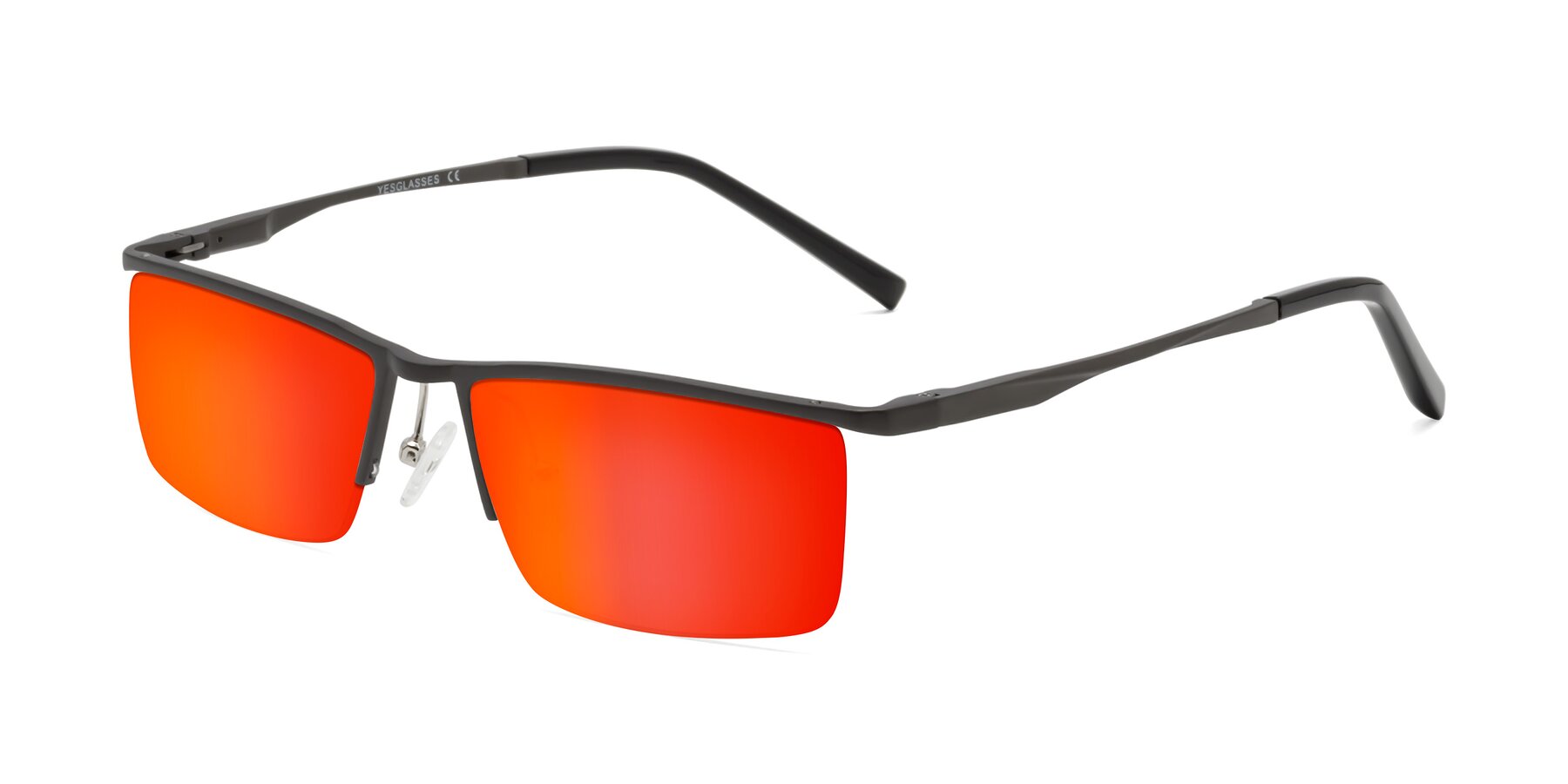 Angle of XL9005 in Gunmetal with Red Gold Mirrored Lenses
