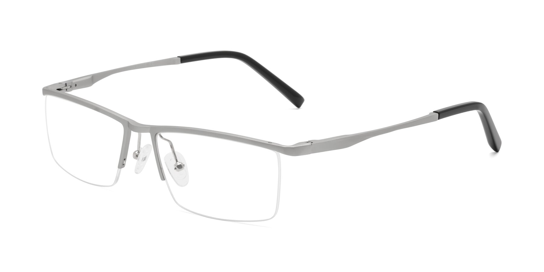 Angle of XL9005 in Silver with Clear Blue Light Blocking Lenses