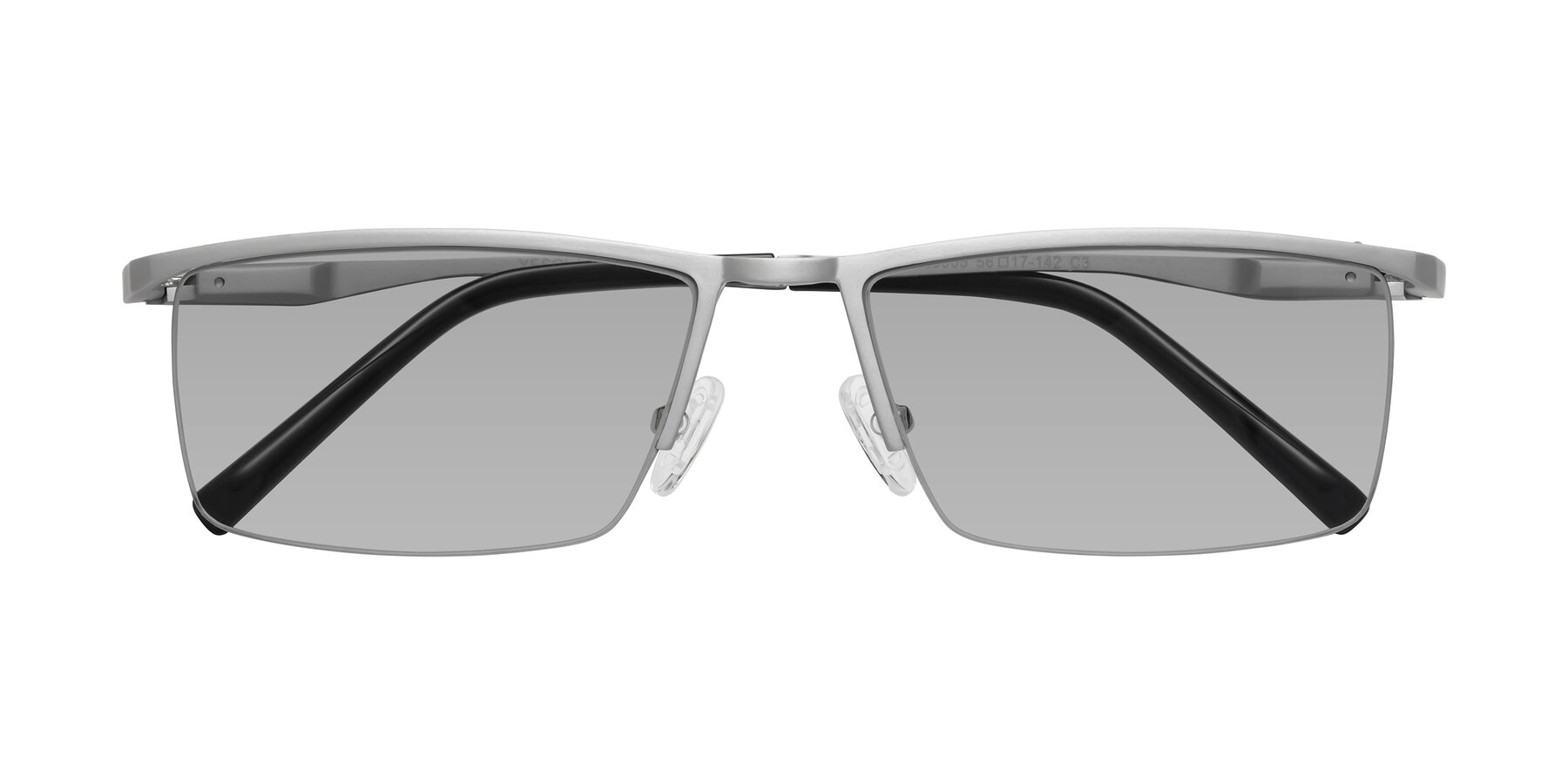 Folded Front of XL9005 in Silver with Light Gray Tinted Lenses