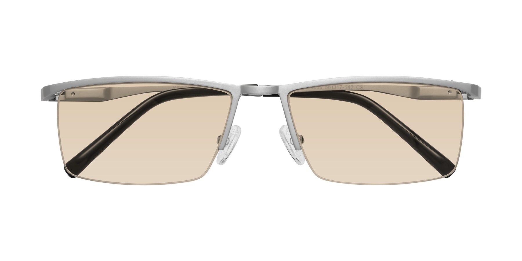 Folded Front of XL9005 in Silver with Light Brown Tinted Lenses