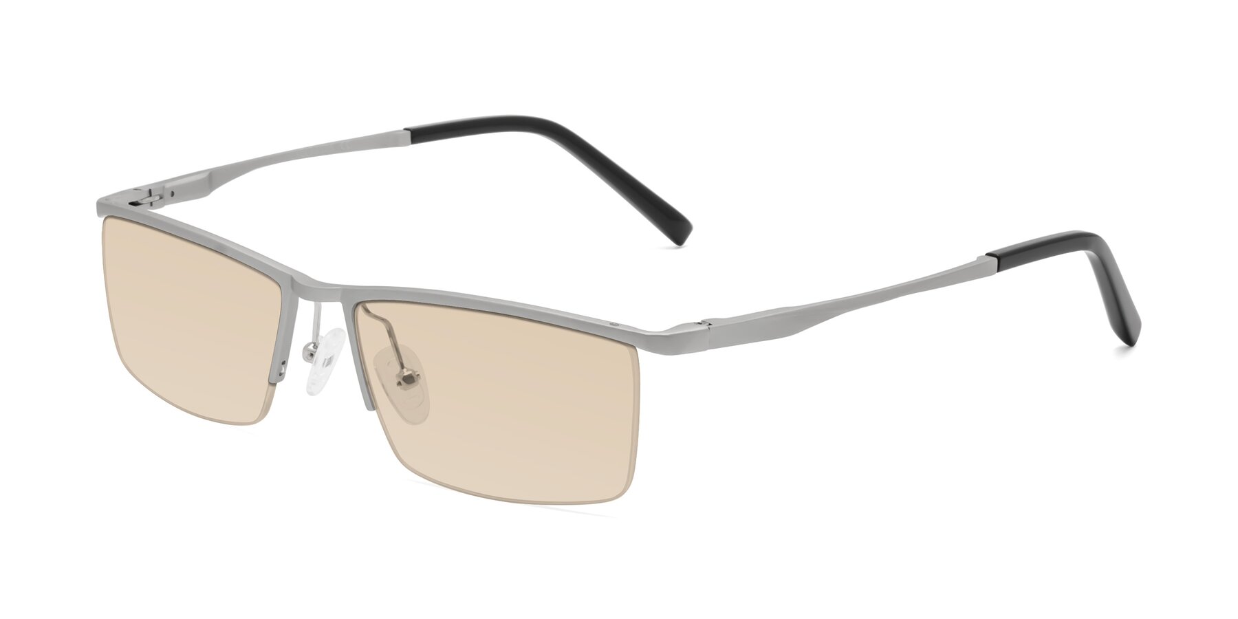 Angle of XL9005 in Silver with Light Brown Tinted Lenses