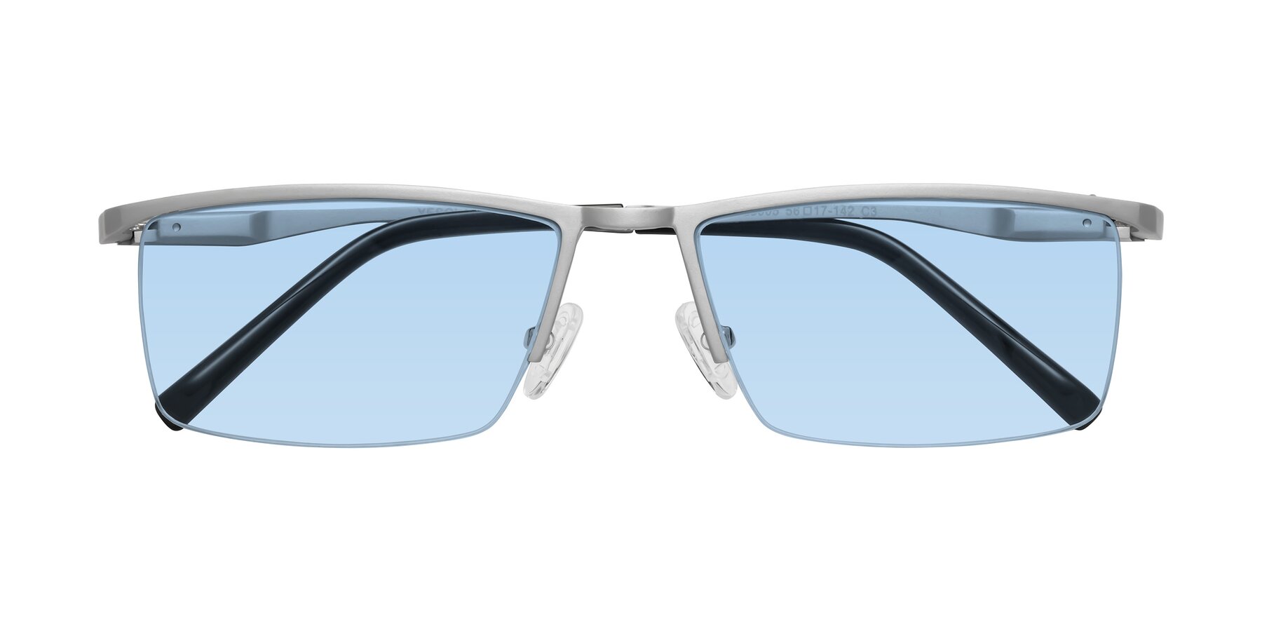 Folded Front of XL9005 in Silver with Light Blue Tinted Lenses