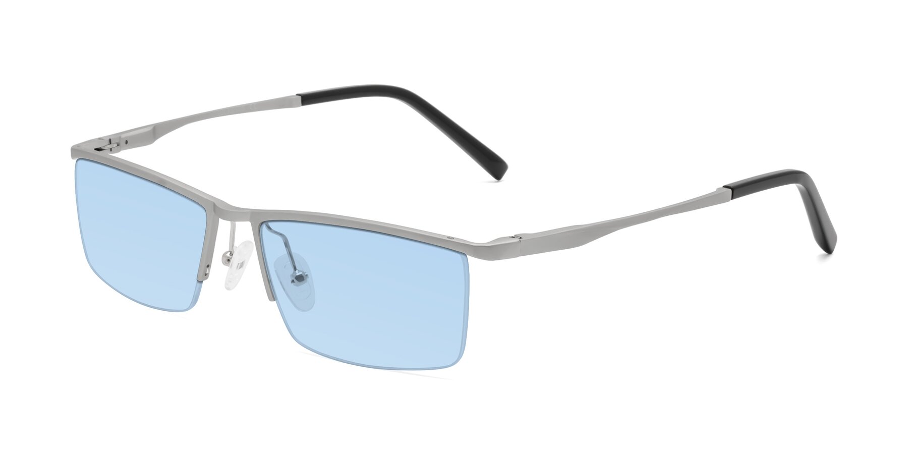 Angle of XL9005 in Silver with Light Blue Tinted Lenses