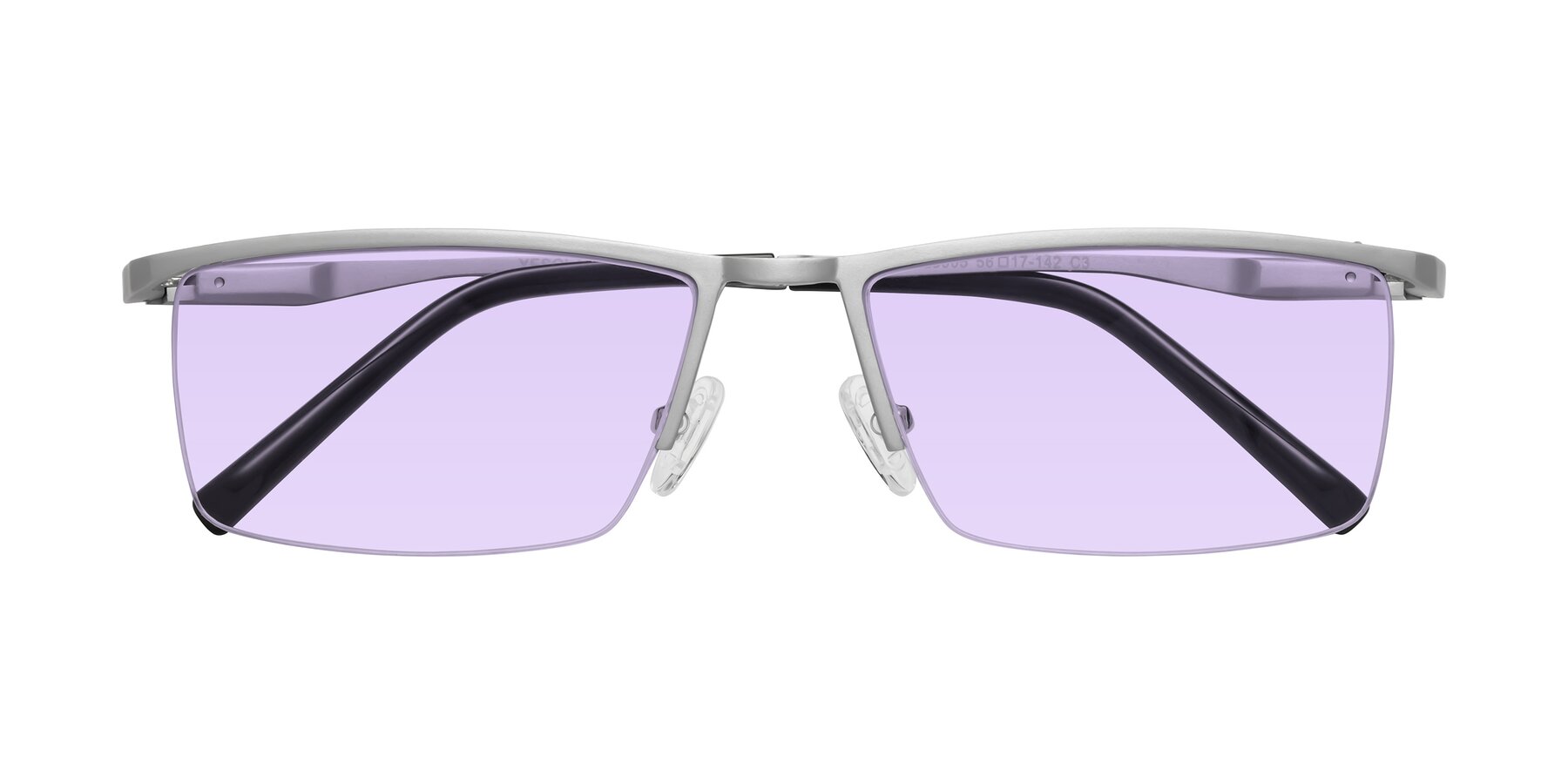 Folded Front of XL9005 in Silver with Light Purple Tinted Lenses