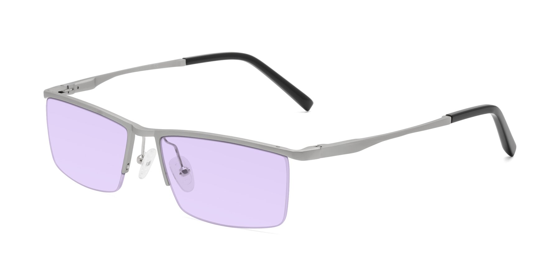 Angle of XL9005 in Silver with Light Purple Tinted Lenses