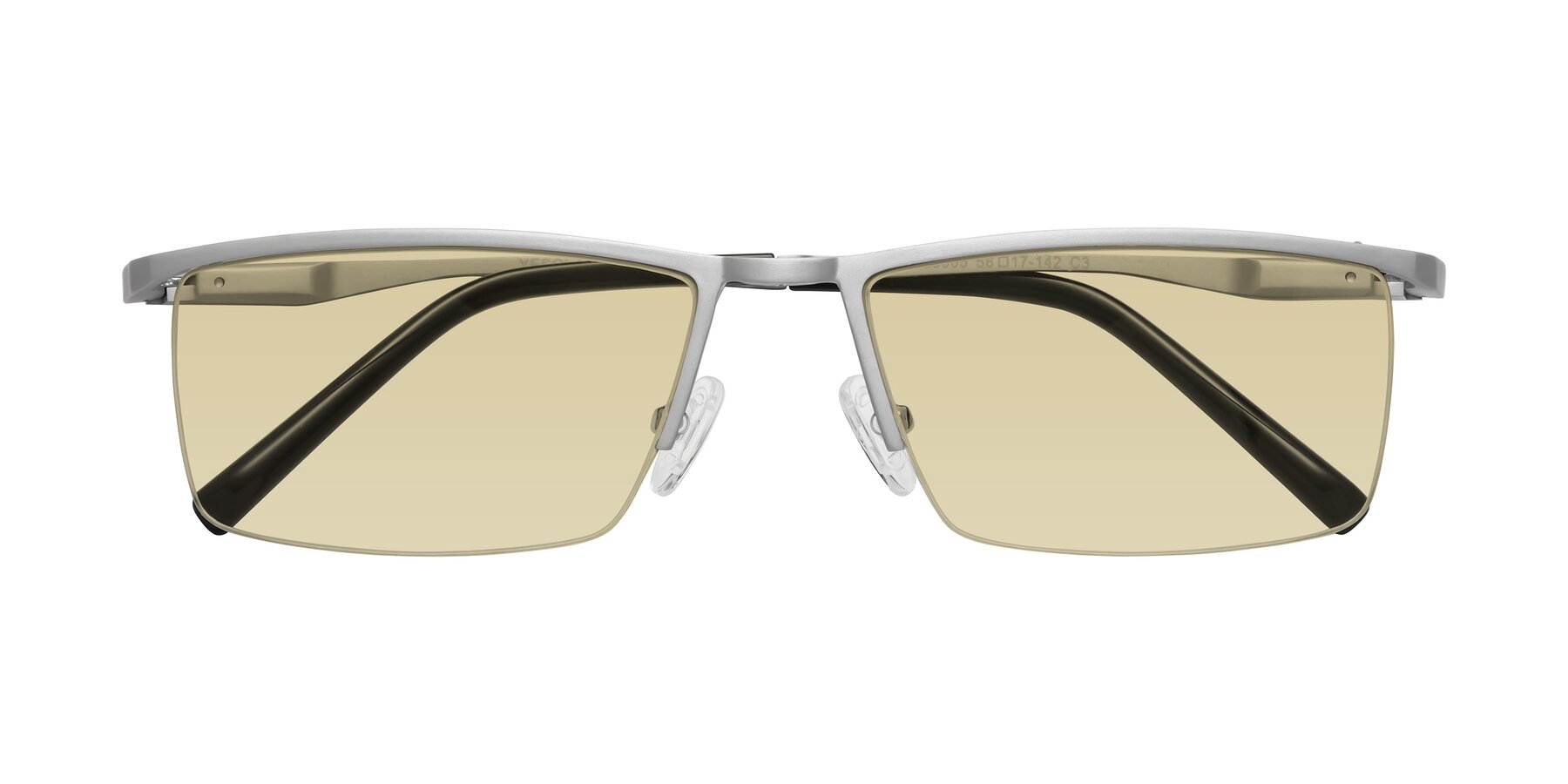 Folded Front of XL9005 in Silver with Light Champagne Tinted Lenses