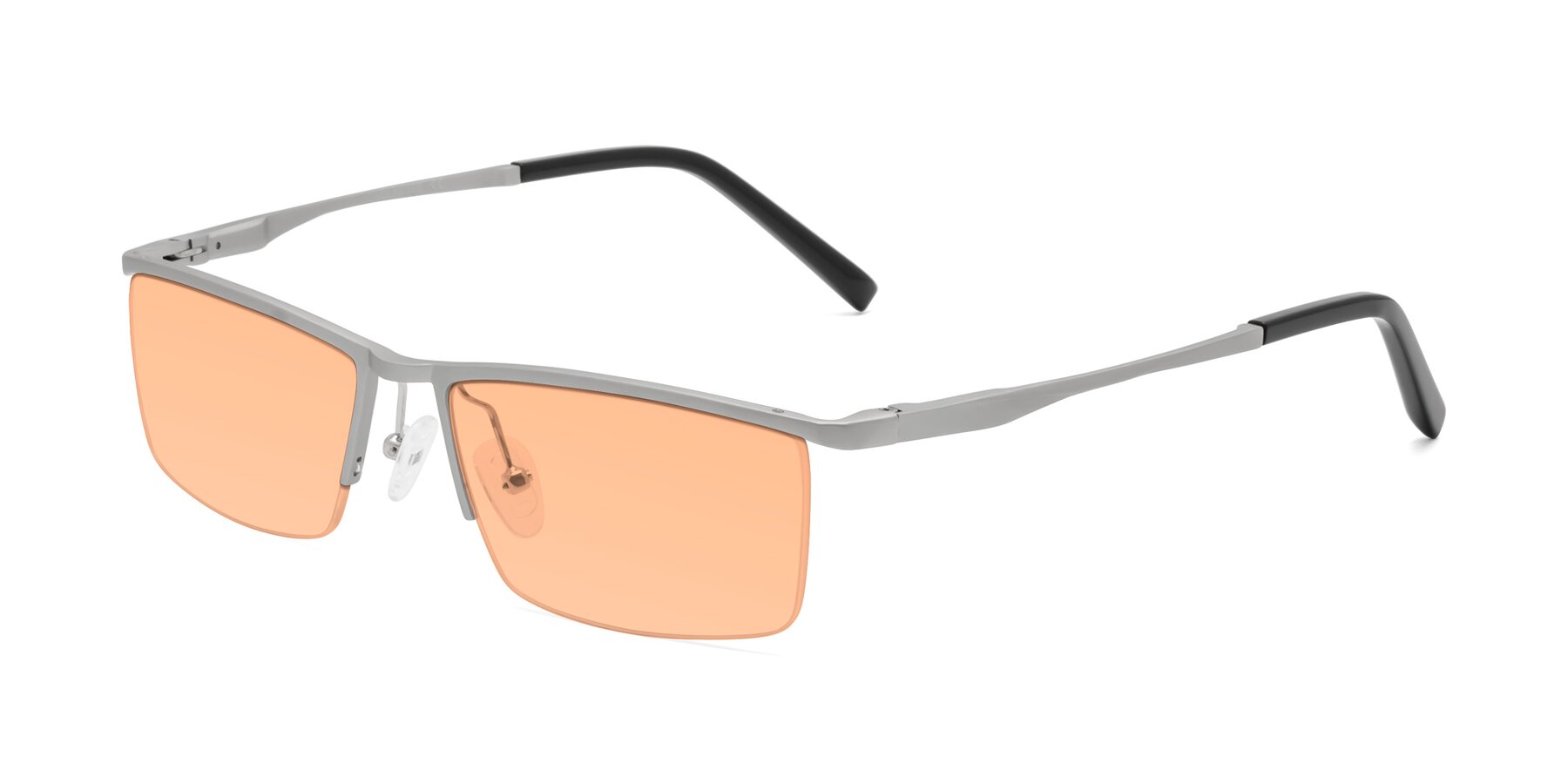 Angle of XL9005 in Silver with Light Orange Tinted Lenses