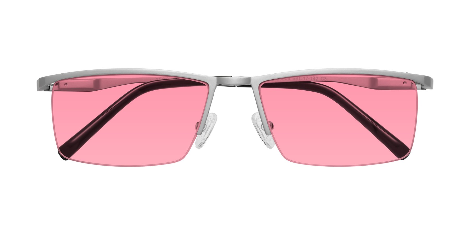 Folded Front of XL9005 in Silver with Pink Tinted Lenses