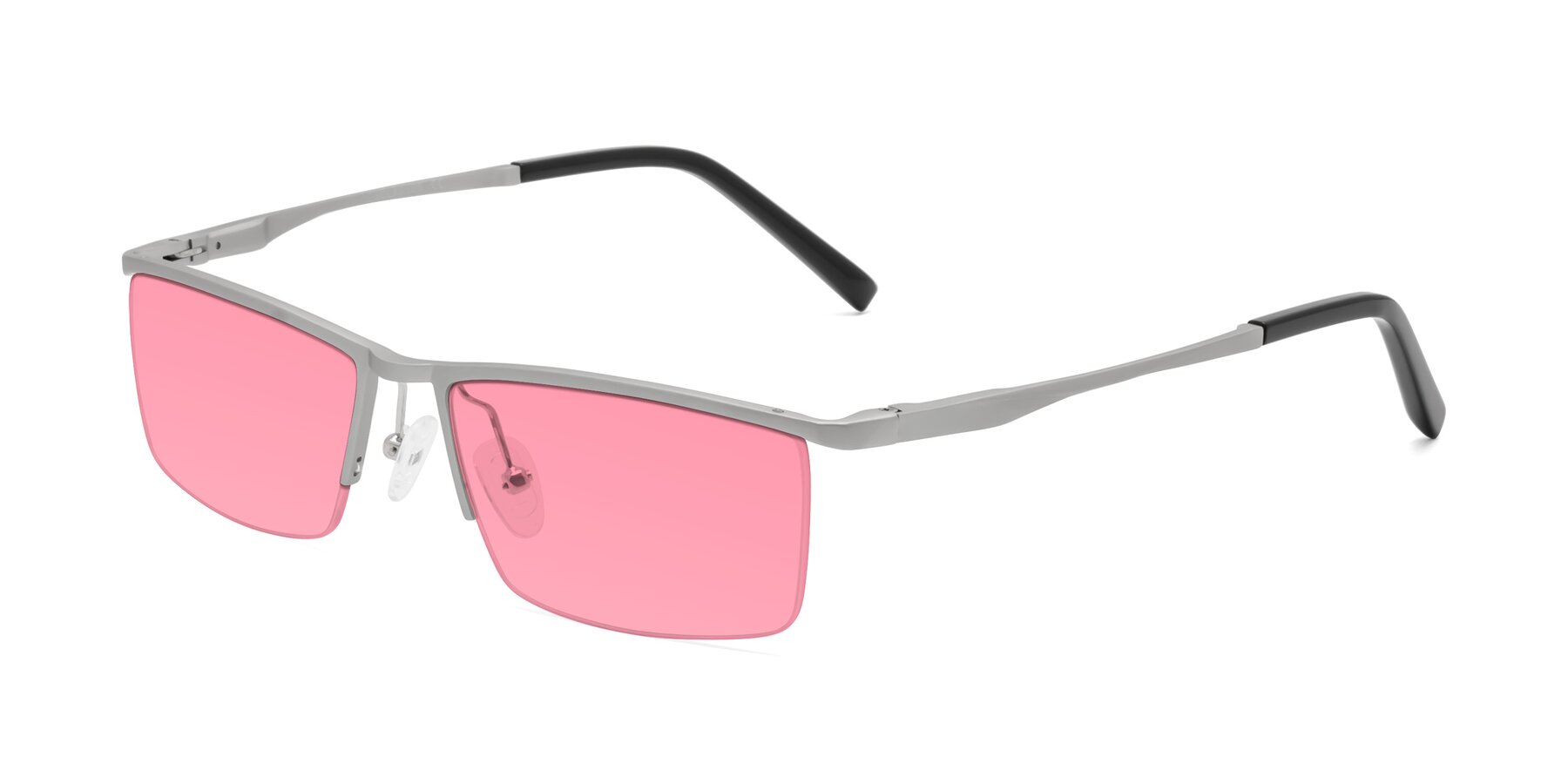 Angle of XL9005 in Silver with Pink Tinted Lenses