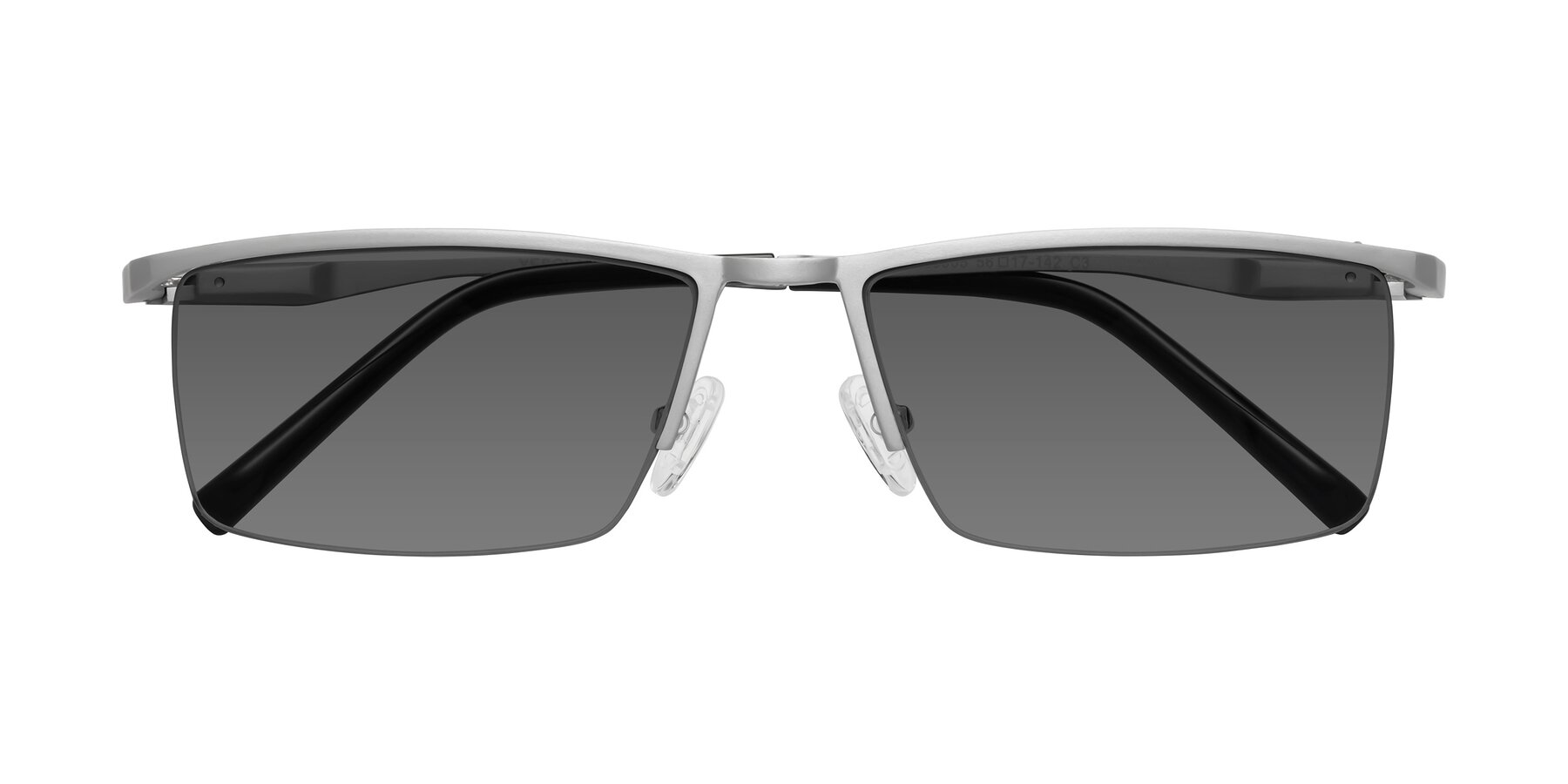 Folded Front of XL9005 in Silver with Medium Gray Tinted Lenses