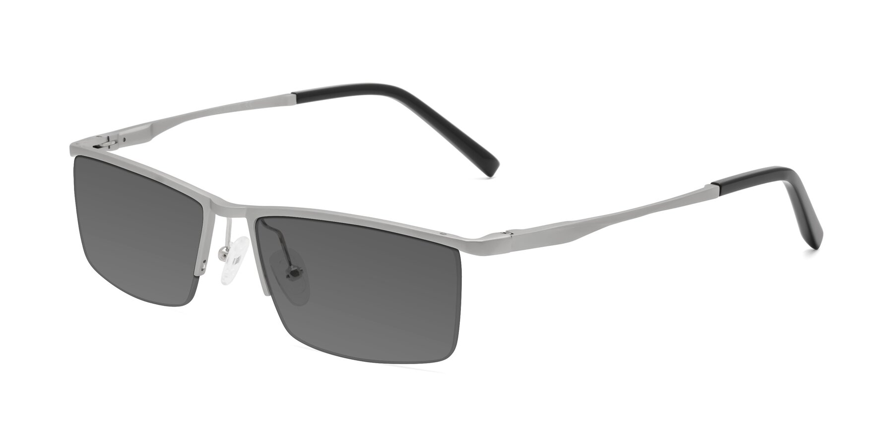 Angle of XL9005 in Silver with Medium Gray Tinted Lenses