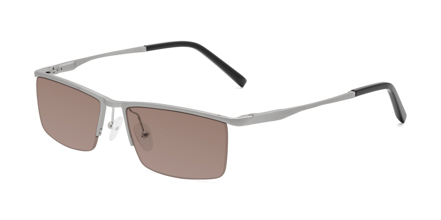 Angle of XL9005 in Silver with Medium Brown Tinted Lenses