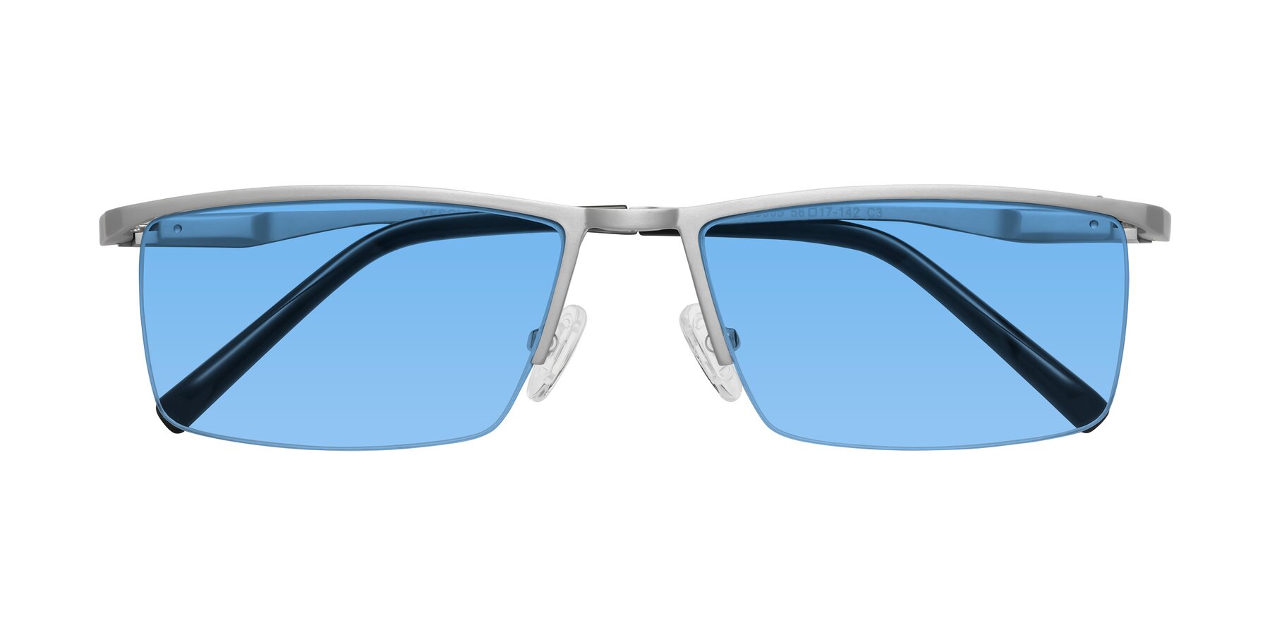 Folded Front of XL9005 in Silver with Medium Blue Tinted Lenses