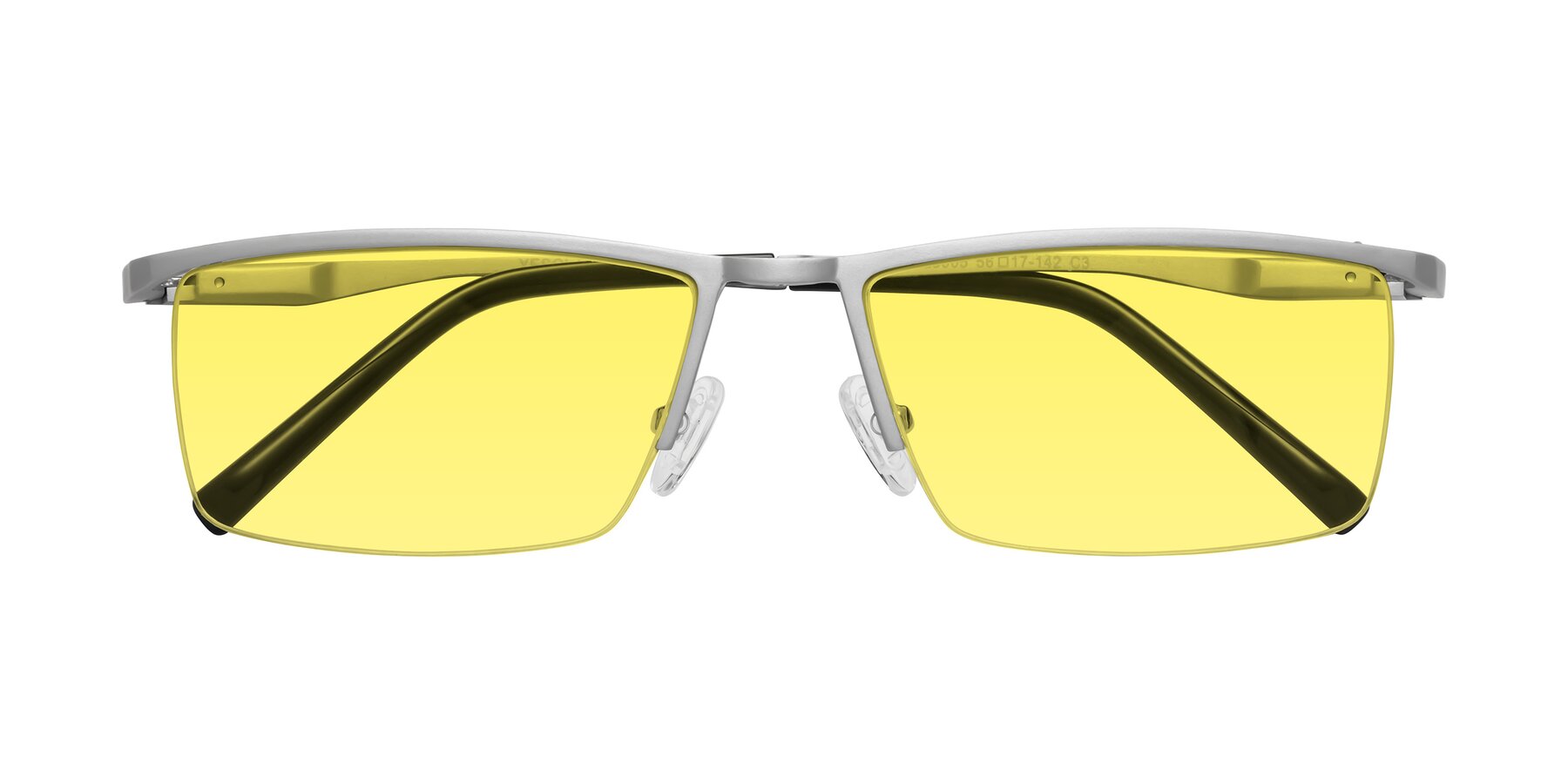 Folded Front of XL9005 in Silver with Medium Yellow Tinted Lenses