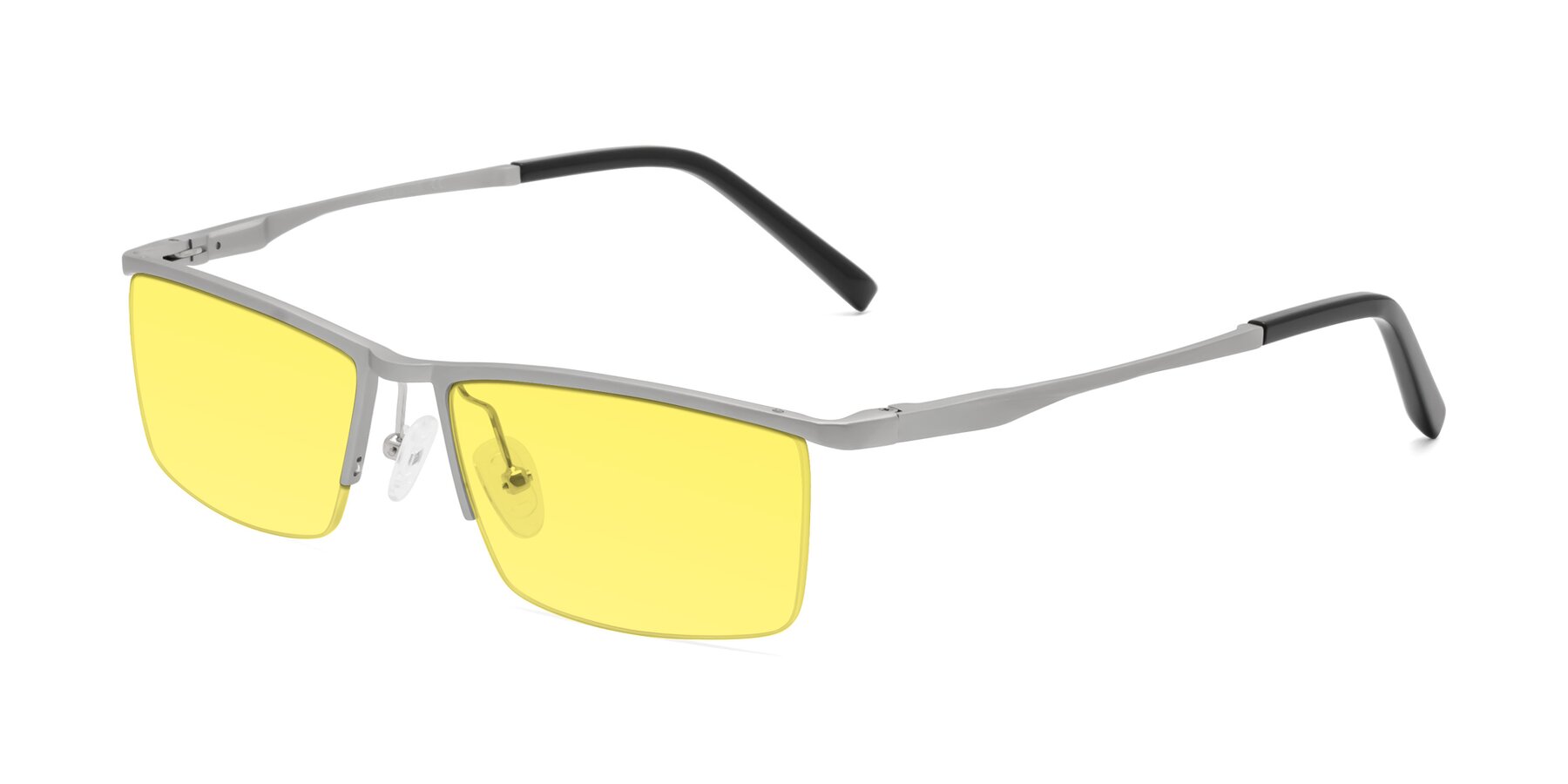 Angle of XL9005 in Silver with Medium Yellow Tinted Lenses