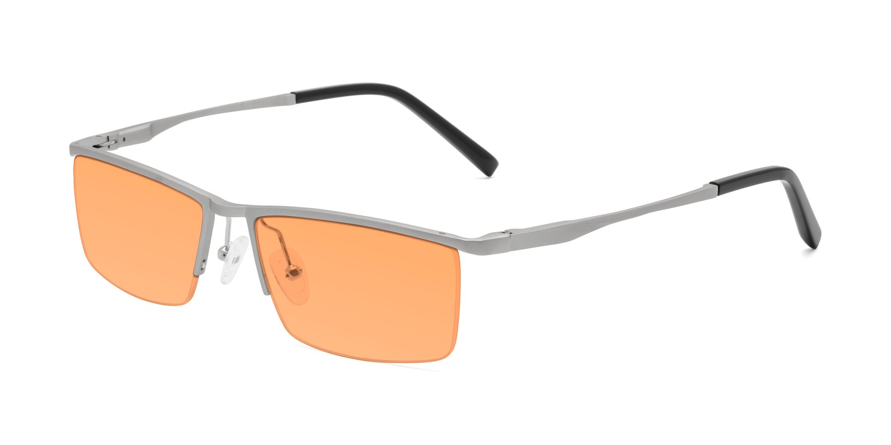 Angle of XL9005 in Silver with Medium Orange Tinted Lenses