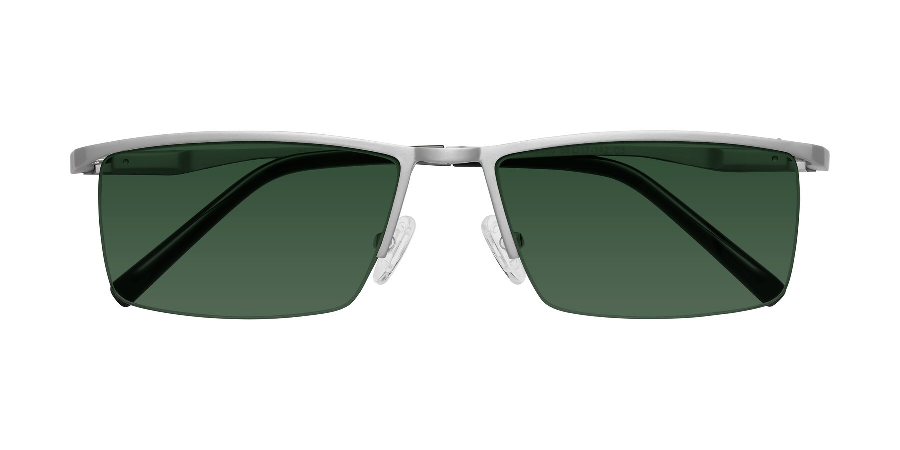 Folded Front of XL9005 in Silver with Green Tinted Lenses