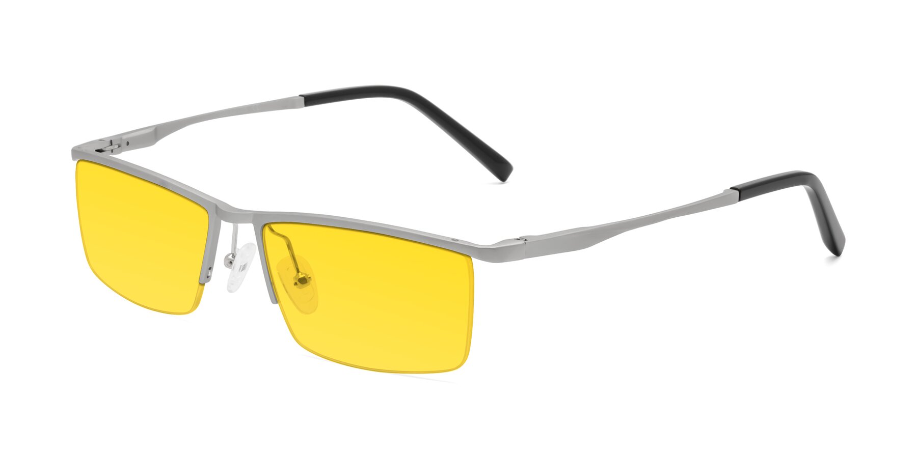 Angle of XL9005 in Silver with Yellow Tinted Lenses