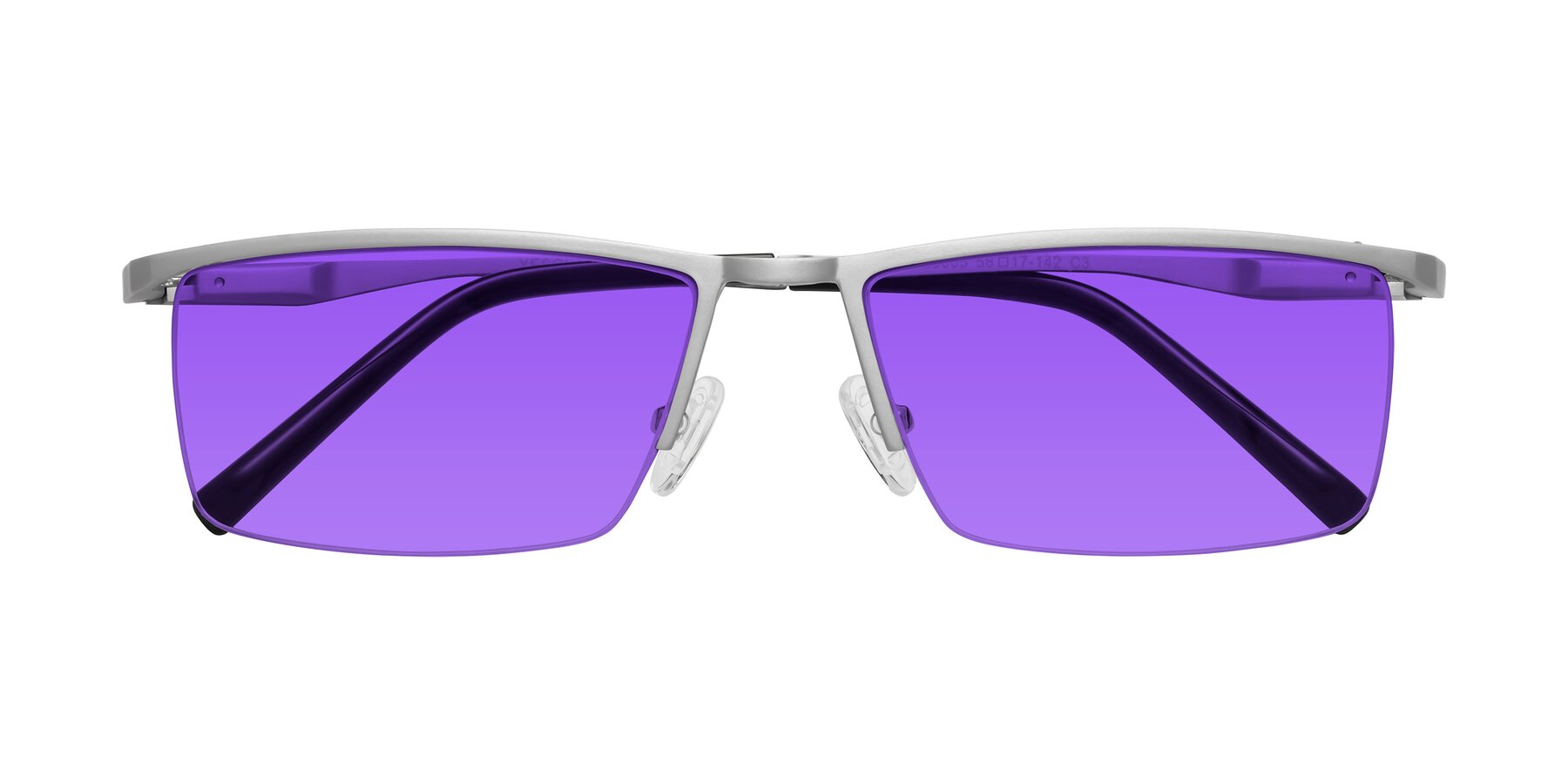 Folded Front of XL9005 in Silver with Purple Tinted Lenses