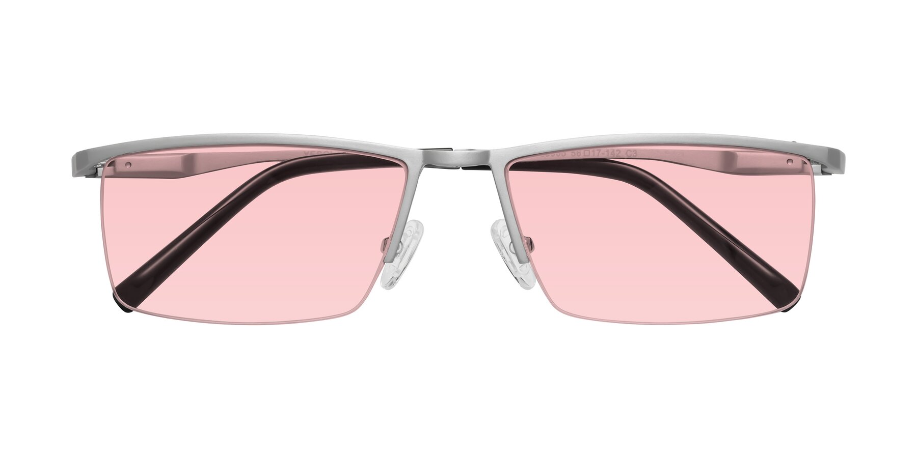 Folded Front of XL9005 in Silver with Light Garnet Tinted Lenses